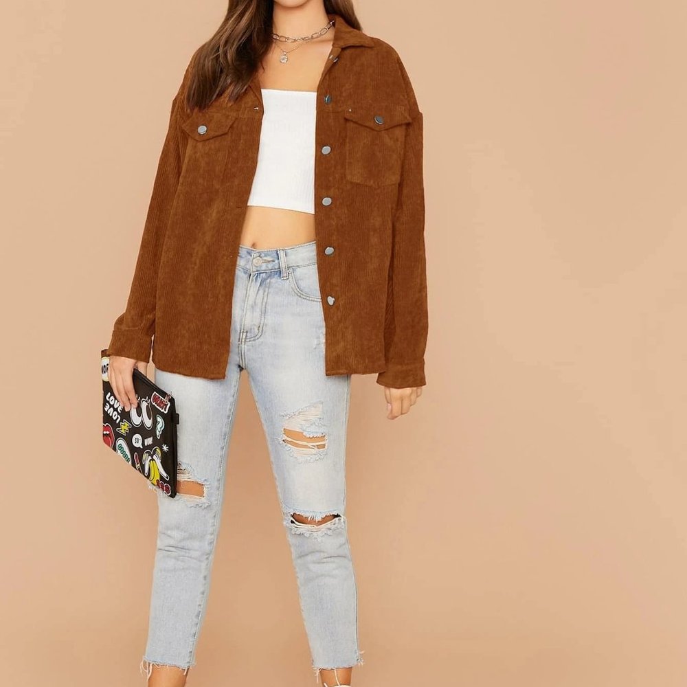 Brown George Corduroy Button-up Jacket